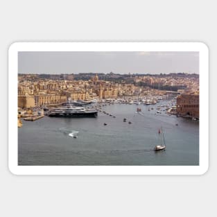 View to the medieval city of Birgu (Vittoriosa), Malta Sticker